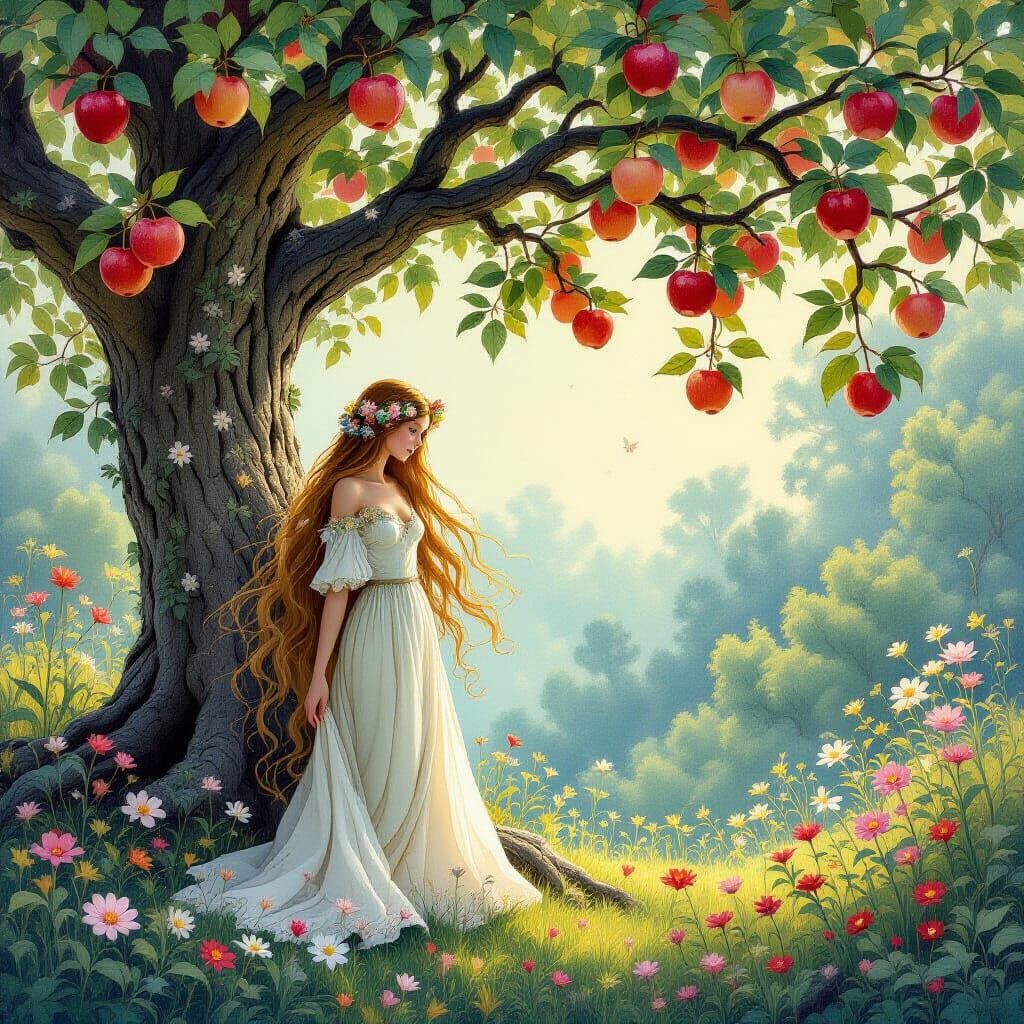 Enchanted Grove with Dream Fruit, Rackham Style