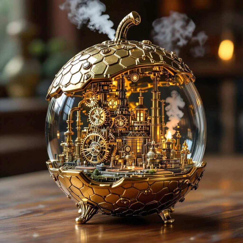 Steampunk City in Acorn, Ghibli Style