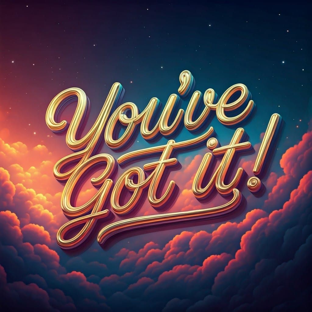Dynamic 3D Metallic Font Art: You've Got It!