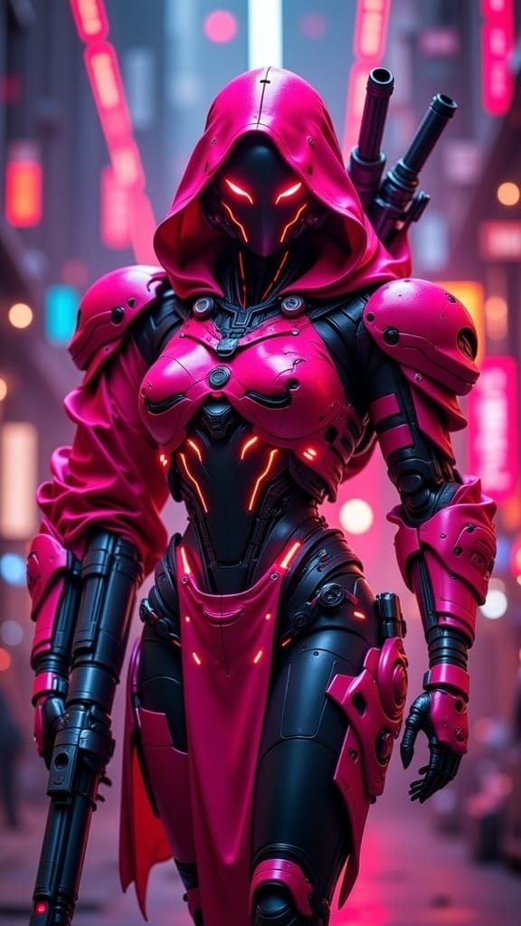 Lethal Geisha Cyborg Assassin in Dystopian Sci-Fi