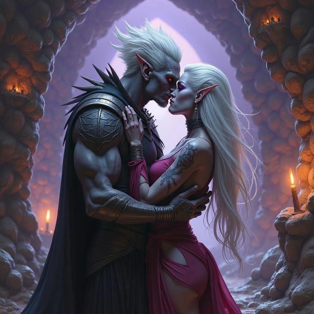 Drow Embrace in Gothic Spider Cavern