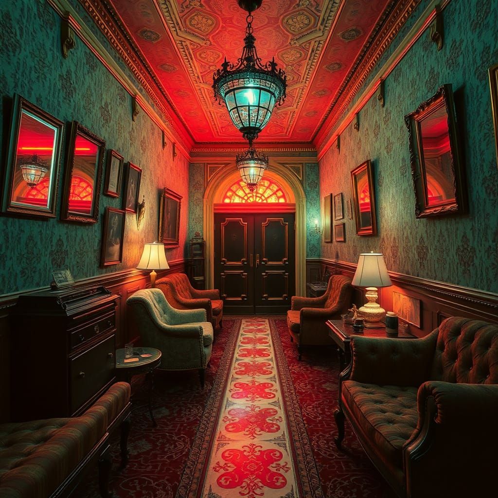 Glowing Victorian Cyberpunk Dreamscape