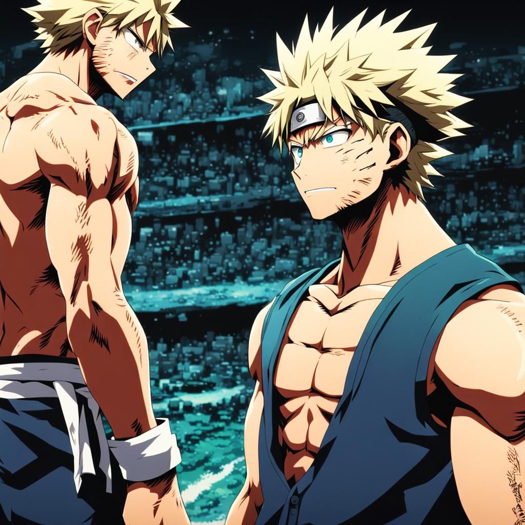 Muscular Anime Character in 3D Art Style