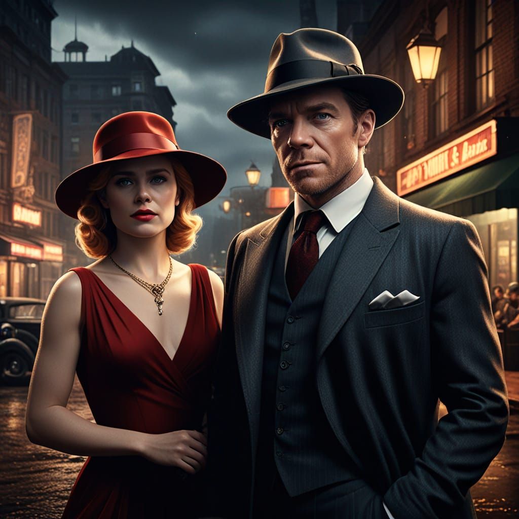 Ewan McGregor in Film Noir Detective Gear, Beside Amy Adams'...