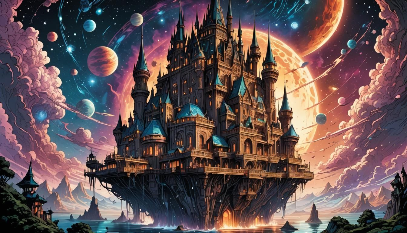 Magical Palace in Cosmic Space, Comic Book Art