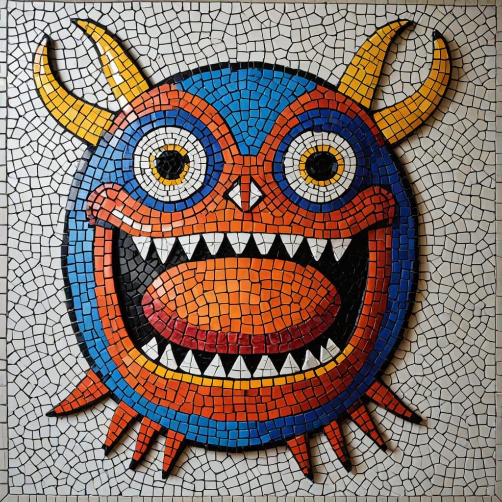 Vibrant Mosaic Art of Fantastical Creatures