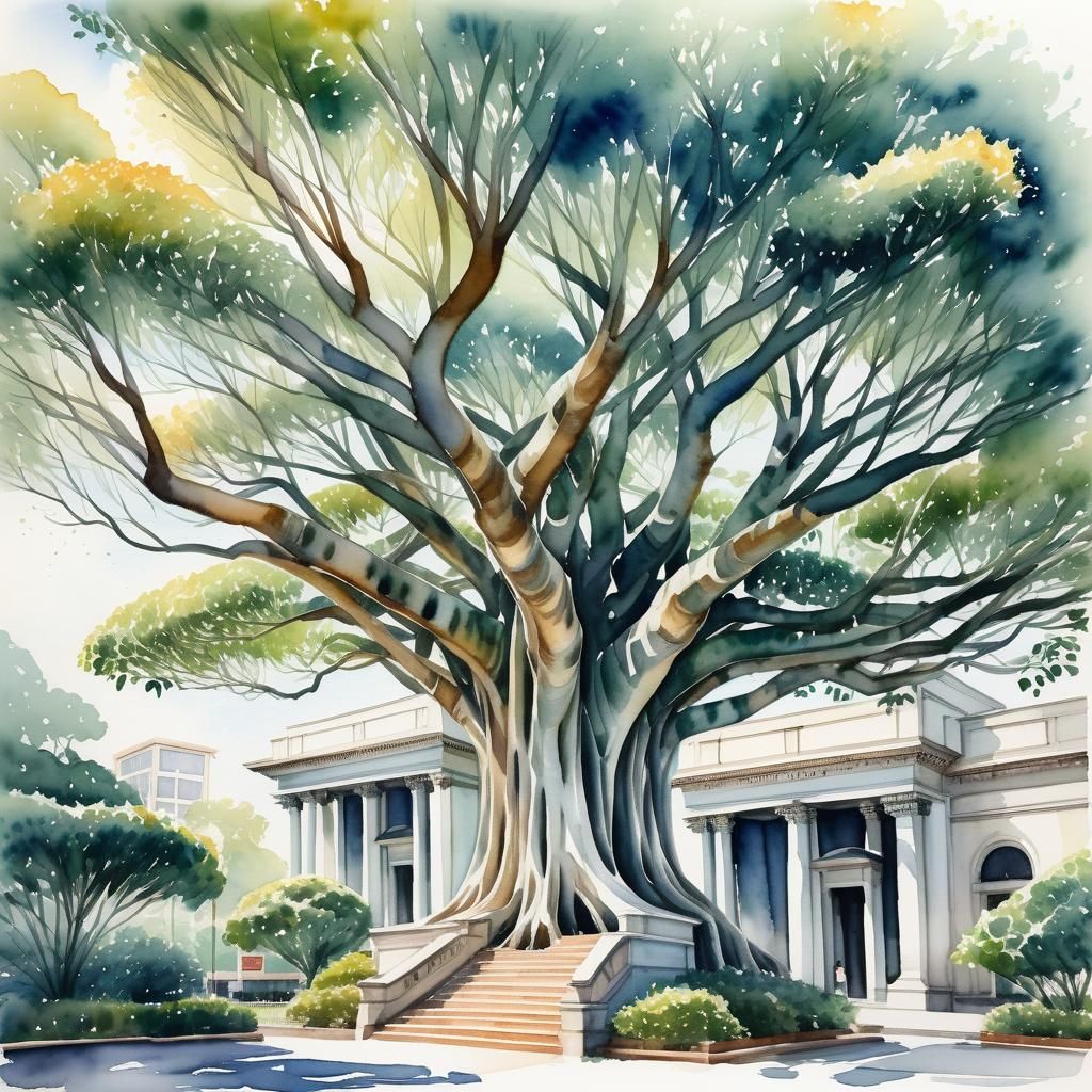 Banyan Trees Create Watercolor Reading Nook
