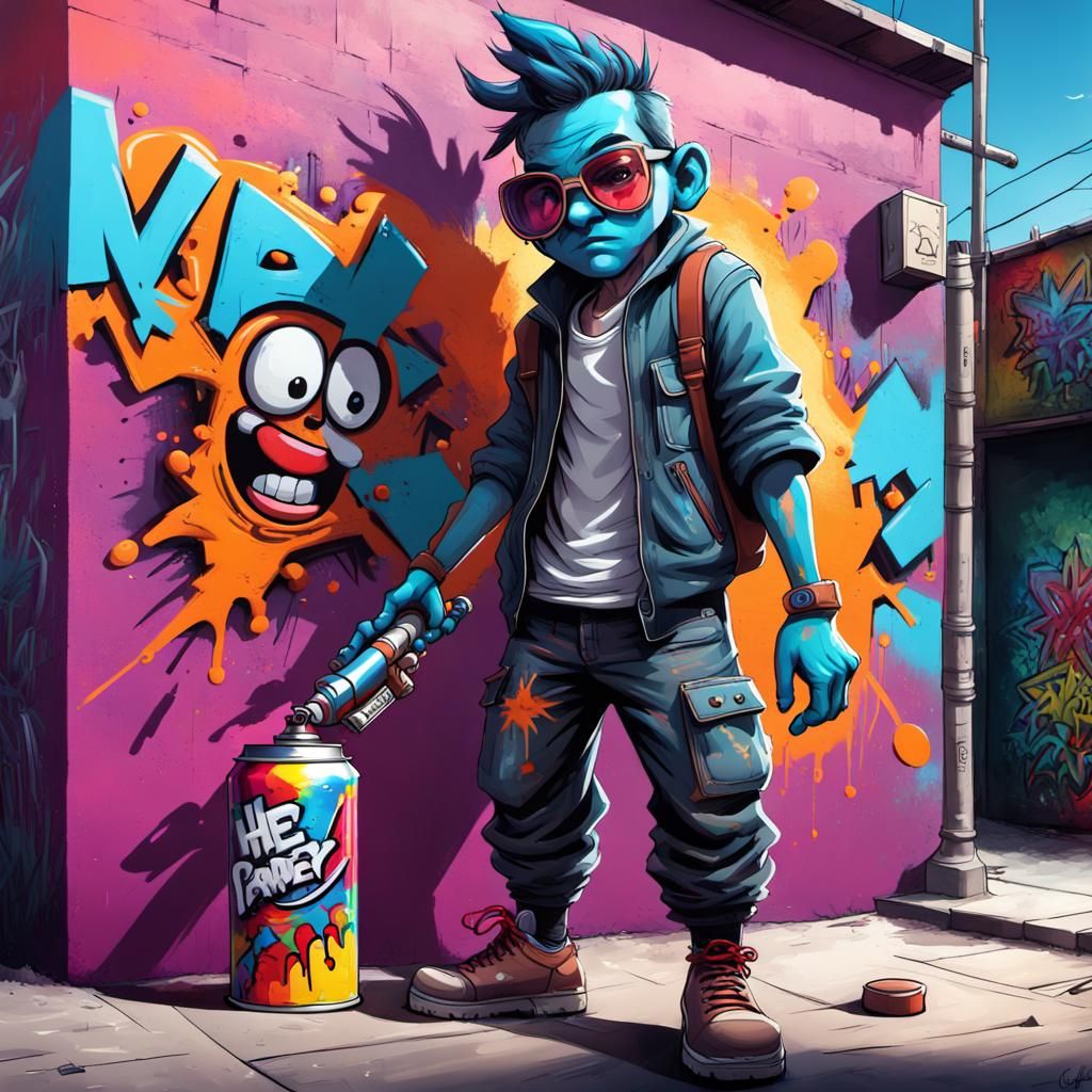 Cartoon Street Artist Video Game Character