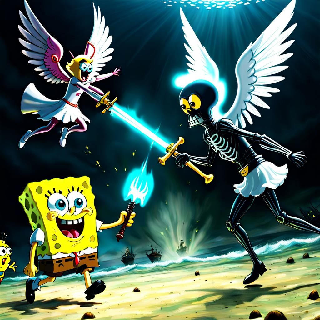Angel of Death vs Spongebob: Epic Showdown