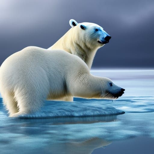 Polar Bear on Ice: Epic Digital Painting
