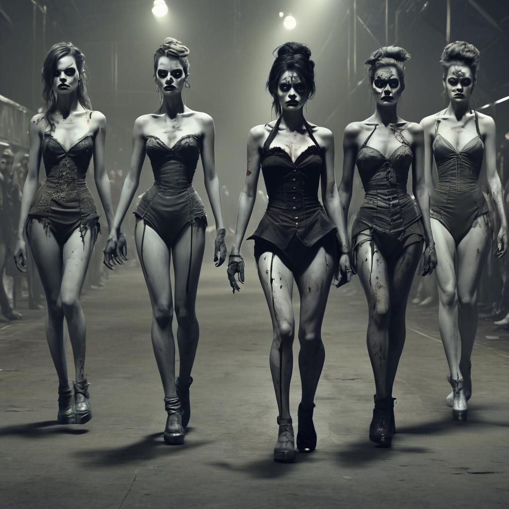 Zombie Models Walk Runway in Disney-Comic Style