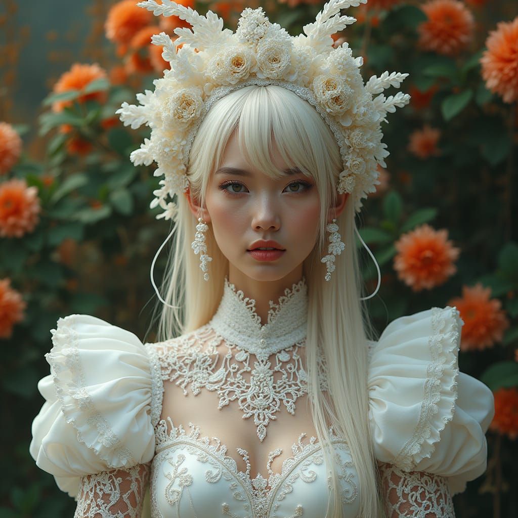 fantasy portrait of a woman in white