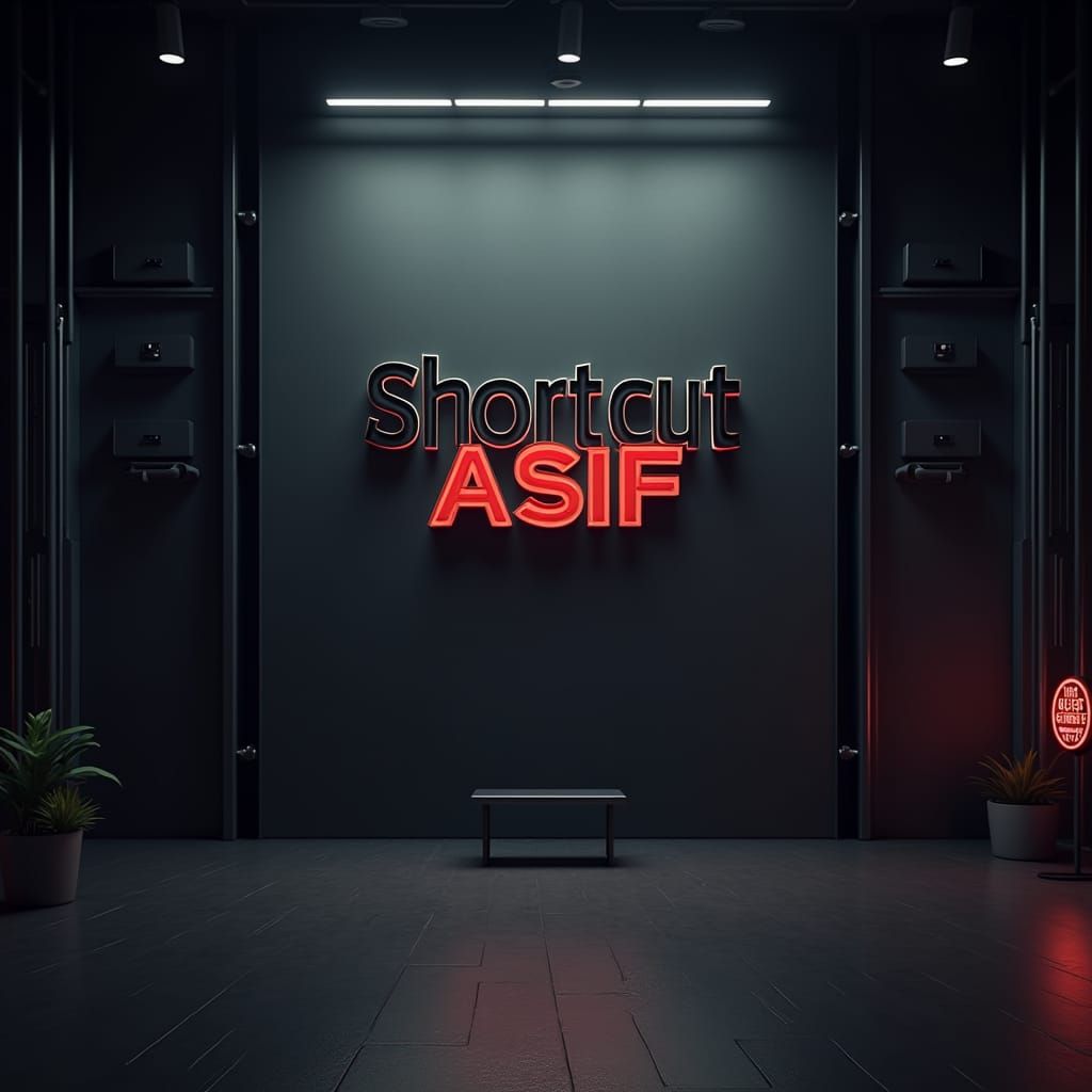 Modern YouTube Studio Background with Metallic Text