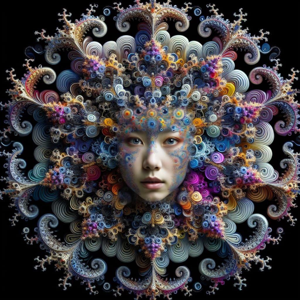 Fractal Faces: Hyperrealistic Concept Art in Vivid Colors