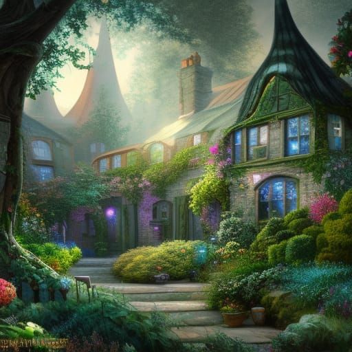 Luxury Cottage in Secret Garden: Detailed Concept Art