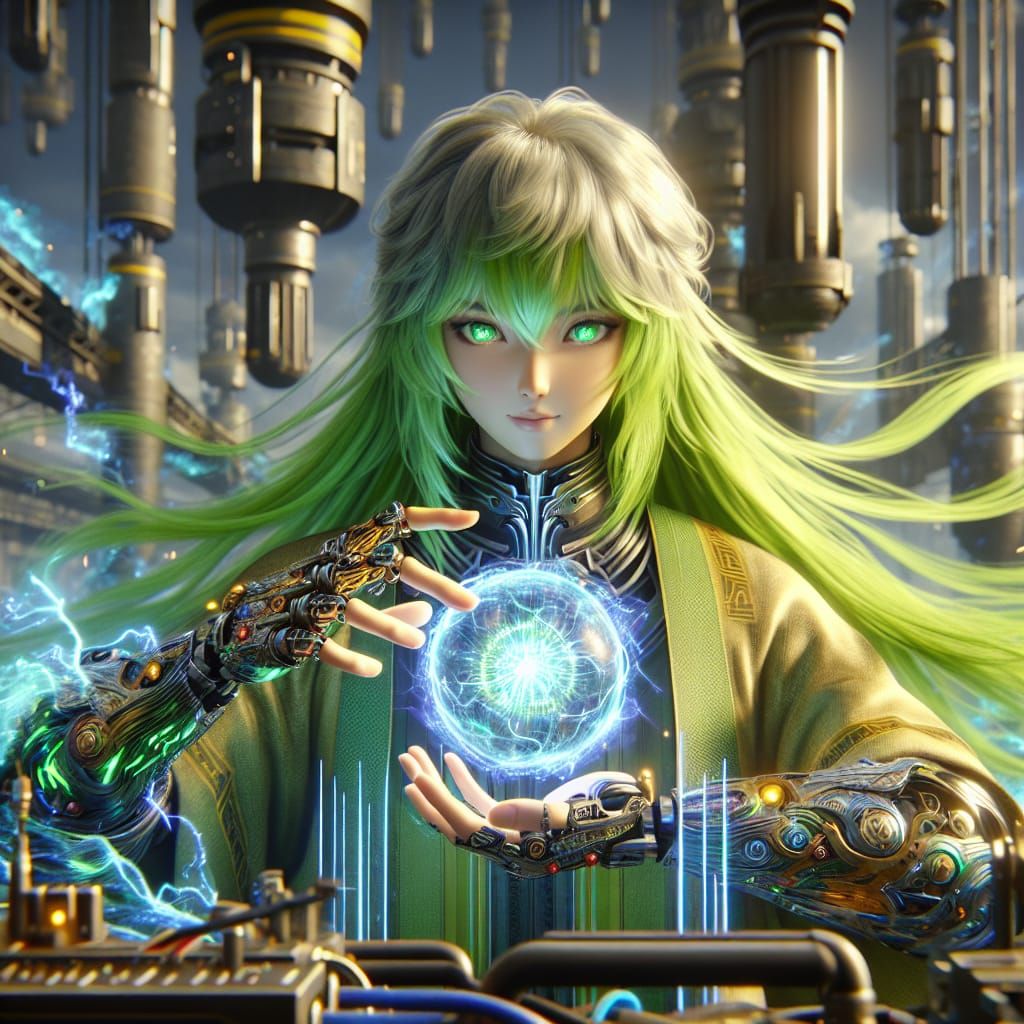 Anime Elementalist with Electromagnetic Powers in Matte Pain...