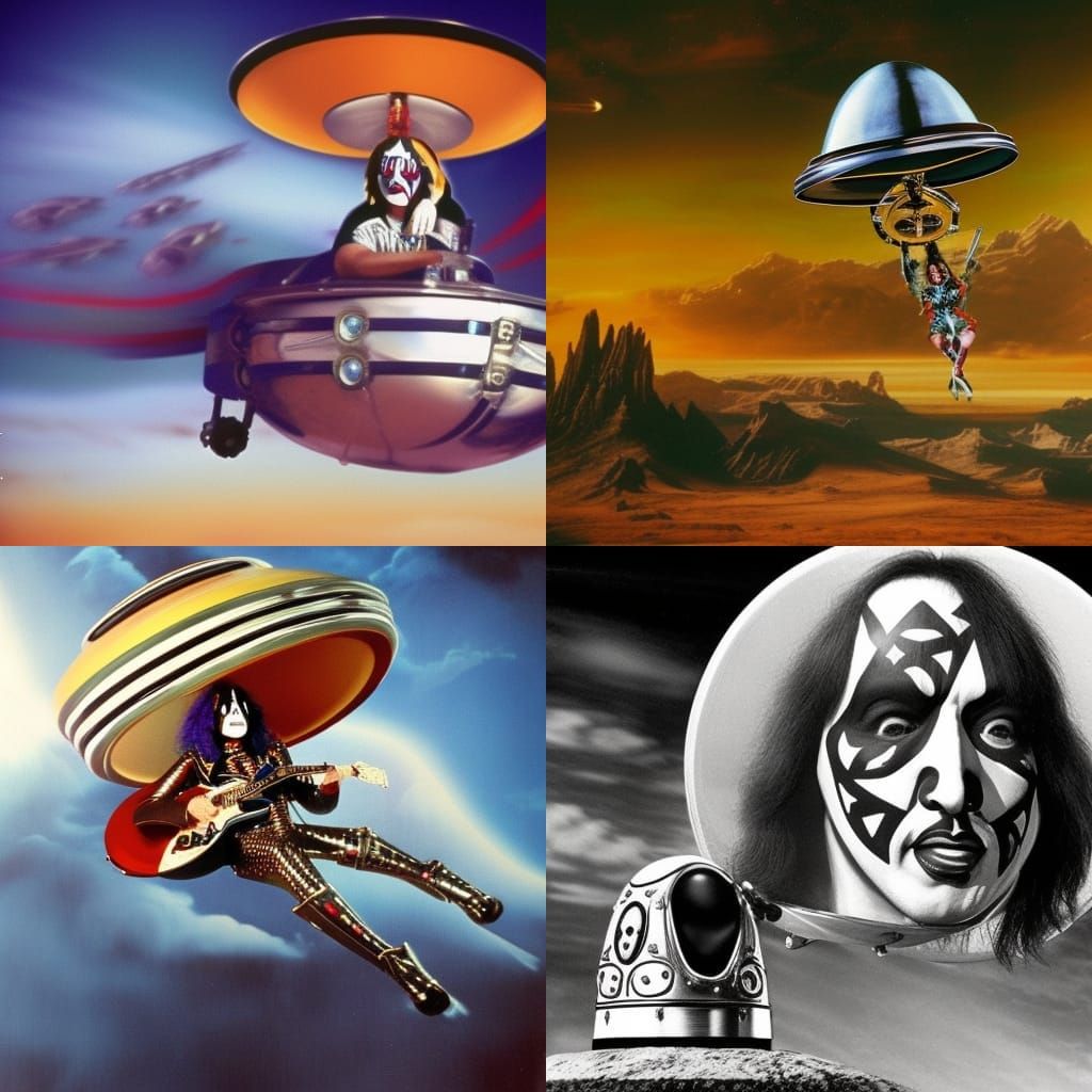 Ace Frehley on Flying Saucer: Digital Matte Painting