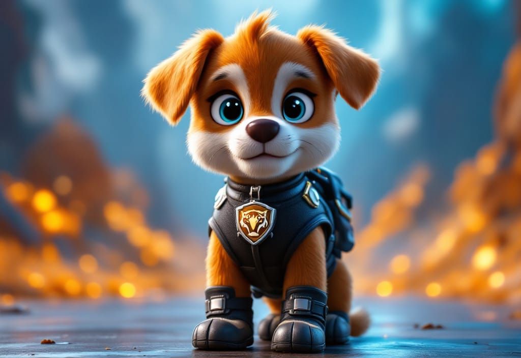 Majestic Paw Patrol Pup in Detailed Matte Painting Style