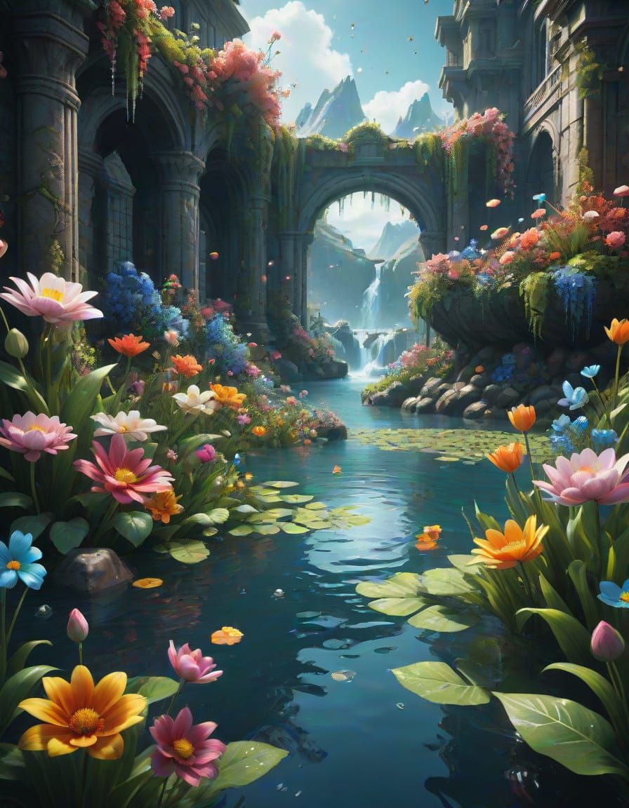 Fantastical National Water a Flower Day Art