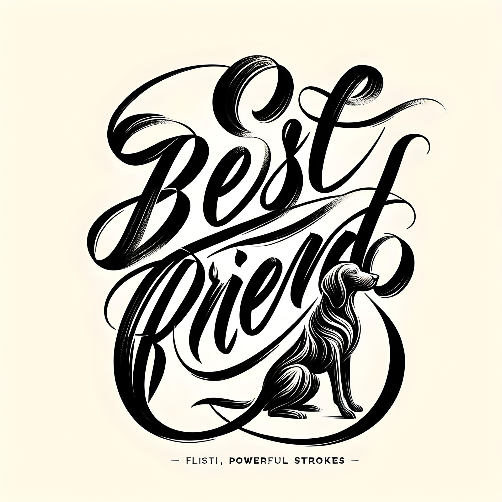 Best Friend Calligraphy Art Design