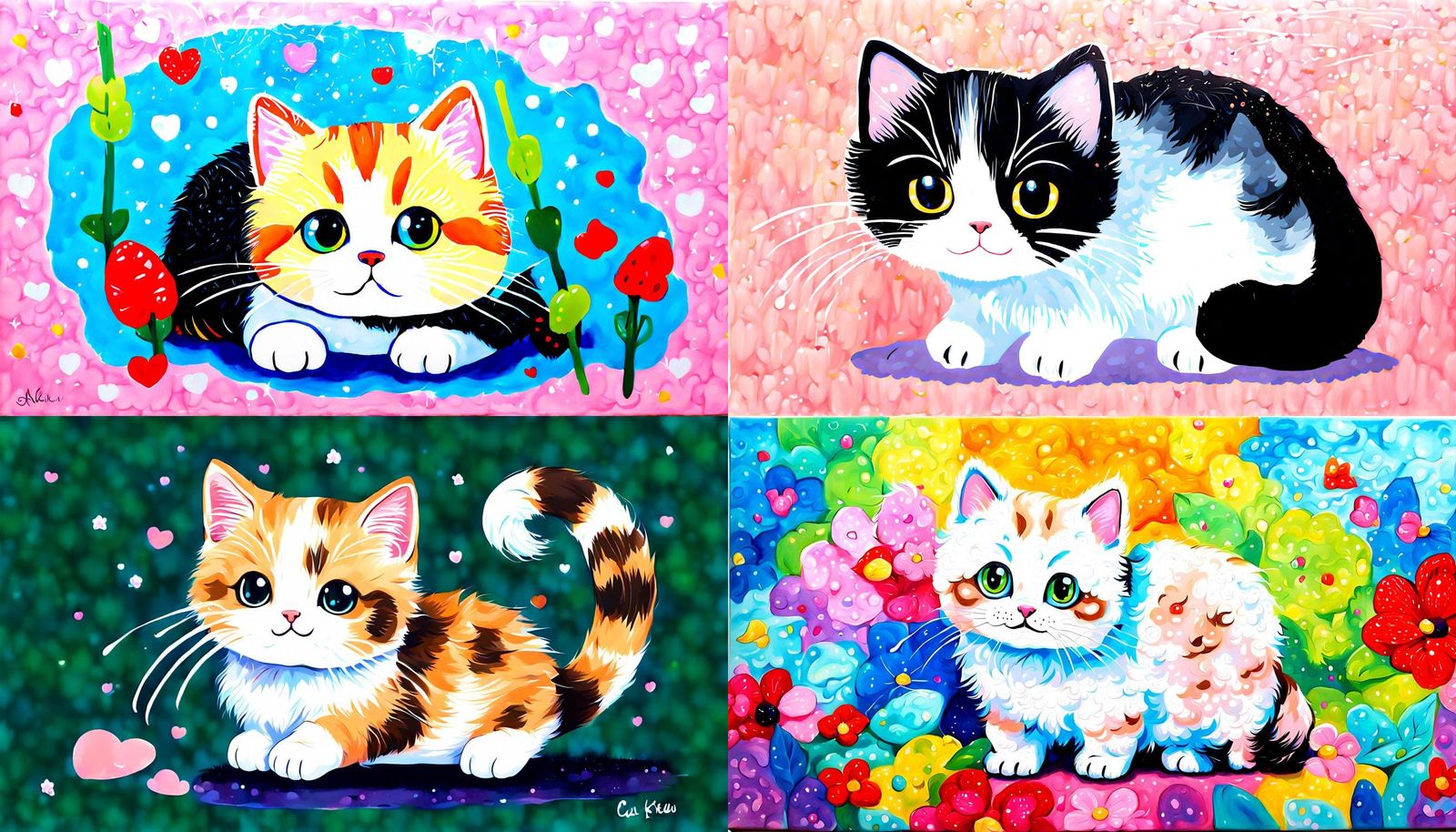 Kawaii Munchkin Kitten Acrylic Painting