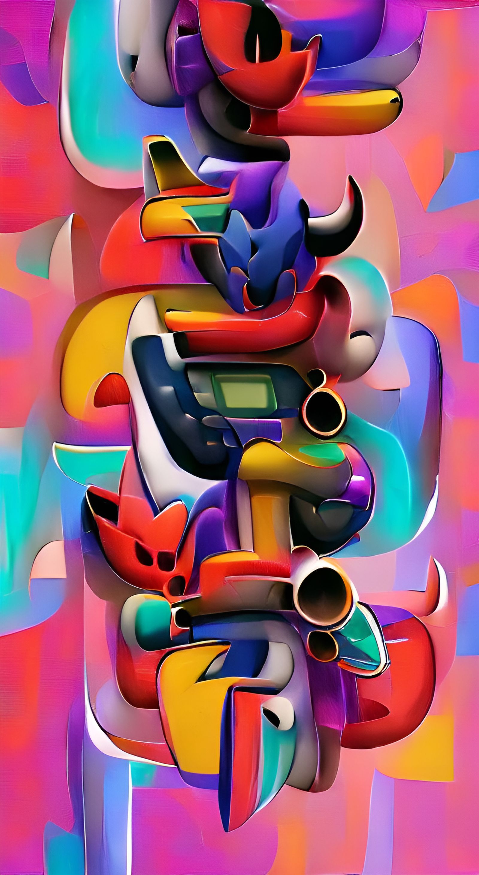Abstract Shapes in Bold Colorful Style