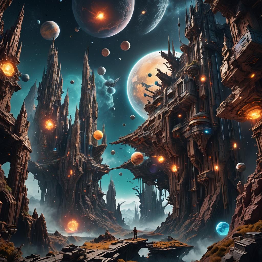 Fantastical Outer Space Concept Art in Deep Color