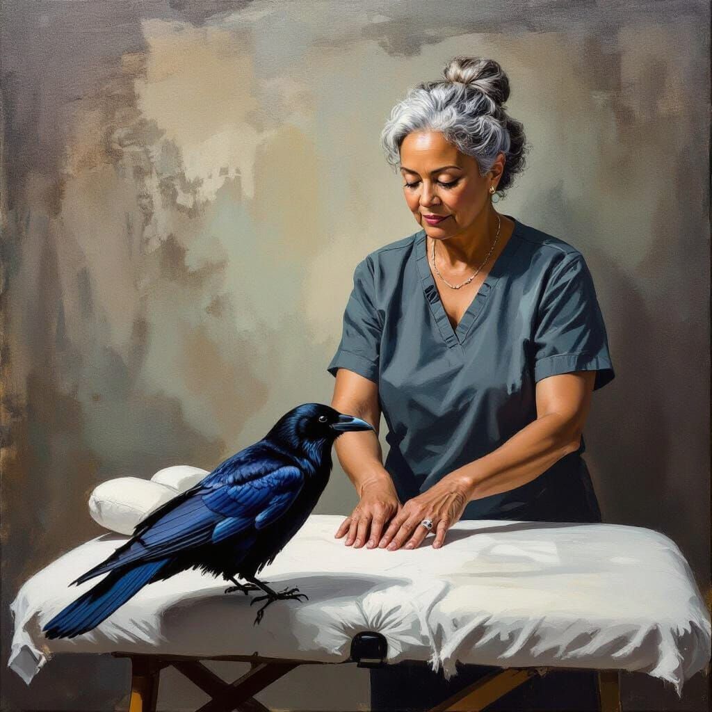 Older Woman Giving Foot Massage