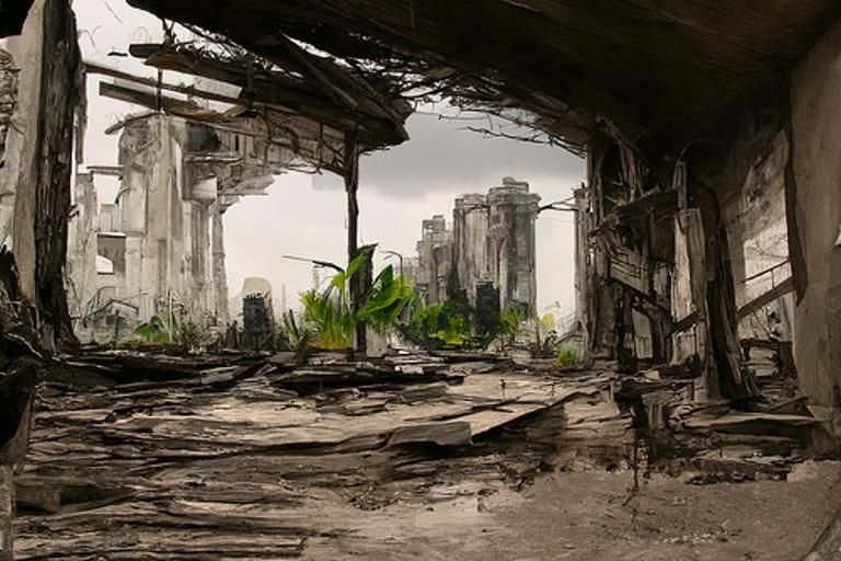 Post-Apocalyptic Derelict City Concept Art