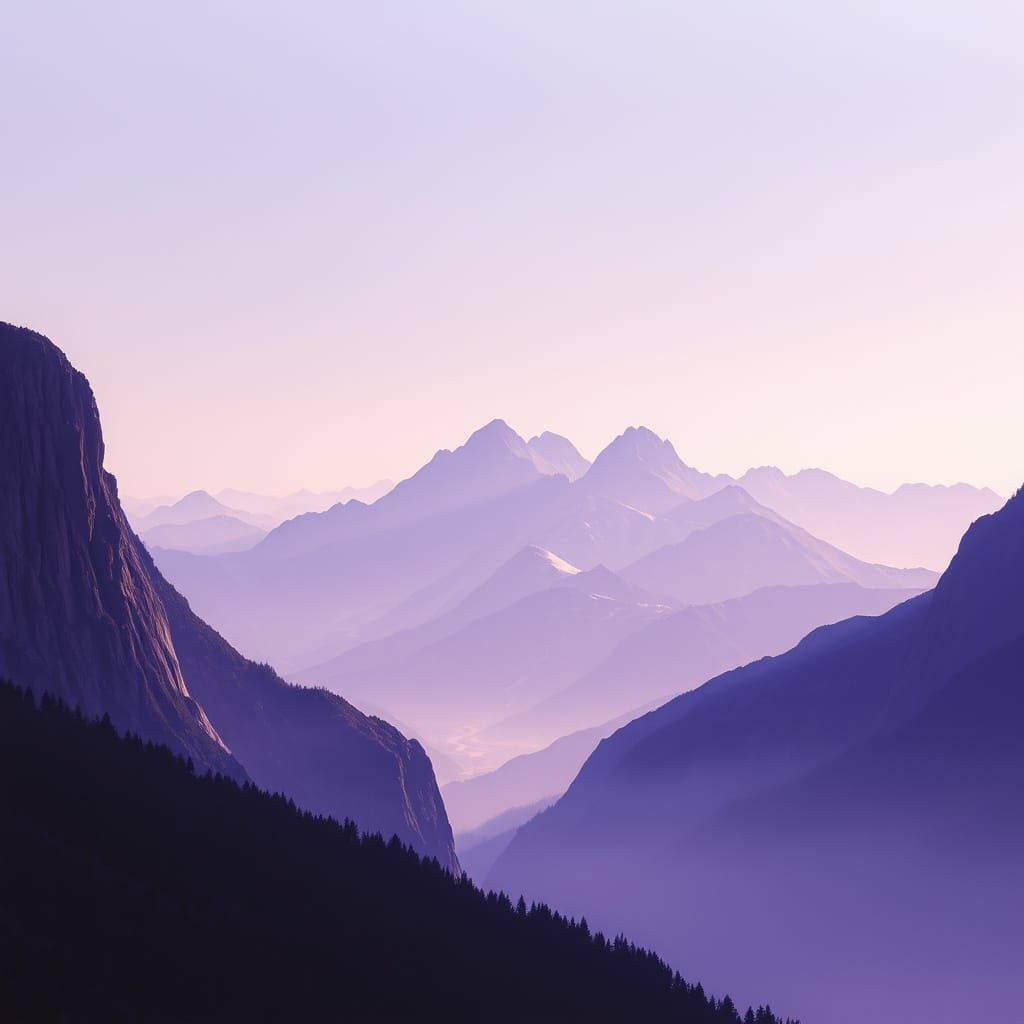 Majestic Purple Mountains in Ethereal Landscape Style