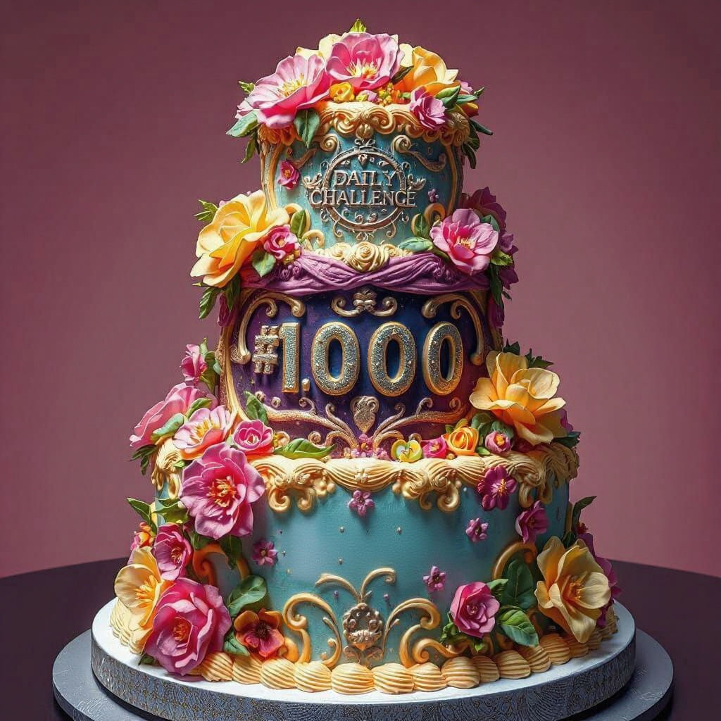 Majestic Cake Celebrates 1000th Daily Challenge