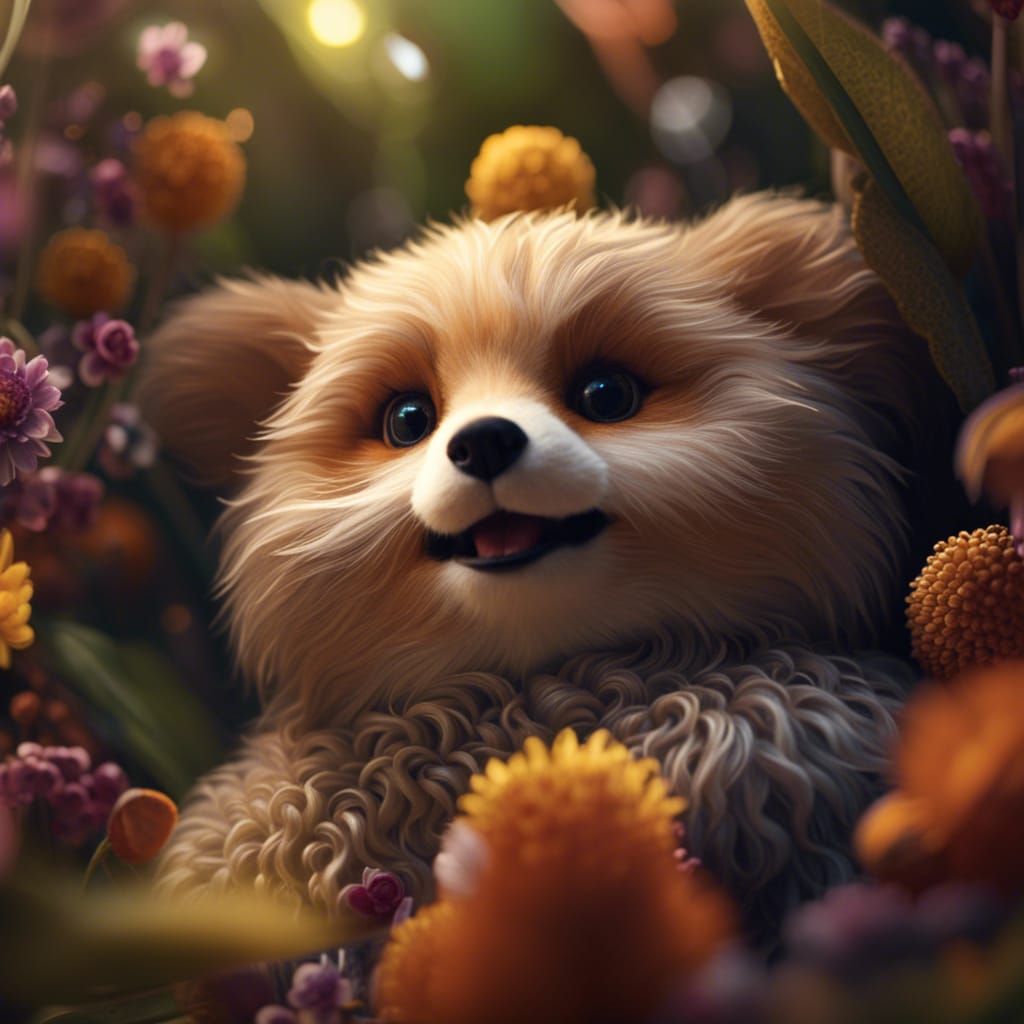 Adorable Stuffed Animal in Happy Setting