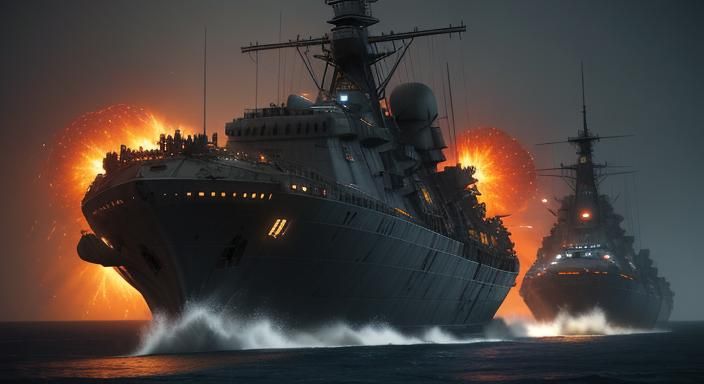 Sci-Fi Space Battle: Human Soldiers Assault AI Destroyer