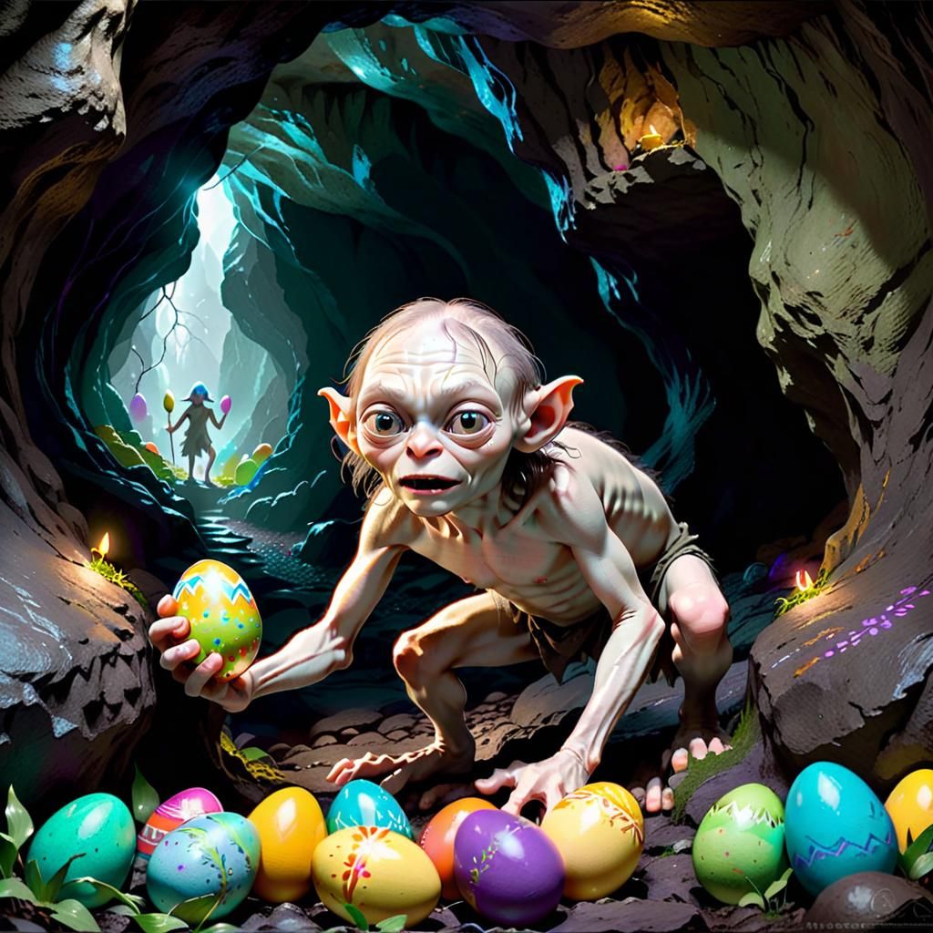 Gollum's Precious Easter Egg in Dark Cave