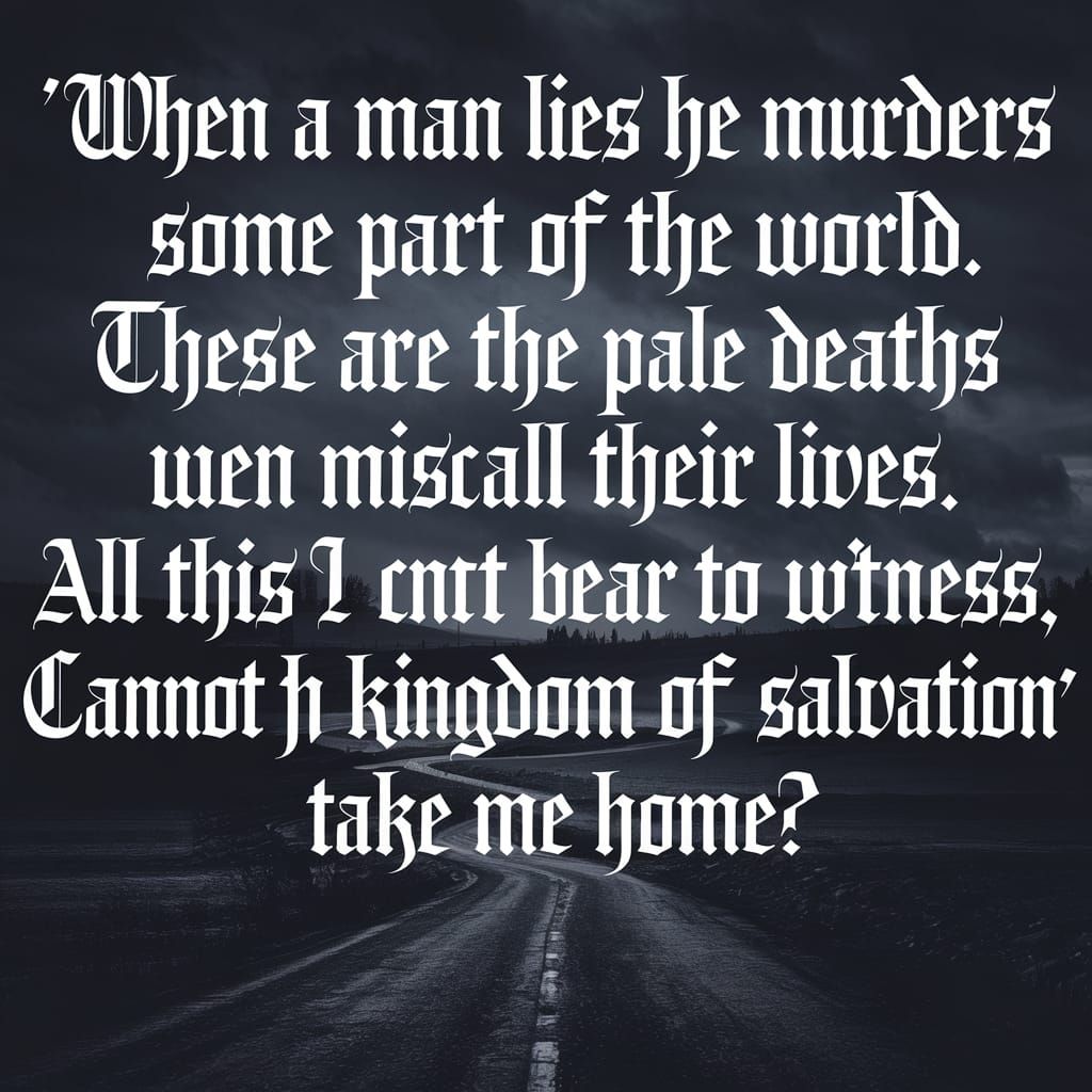 Gothic Blackletter Text on Bleak Background