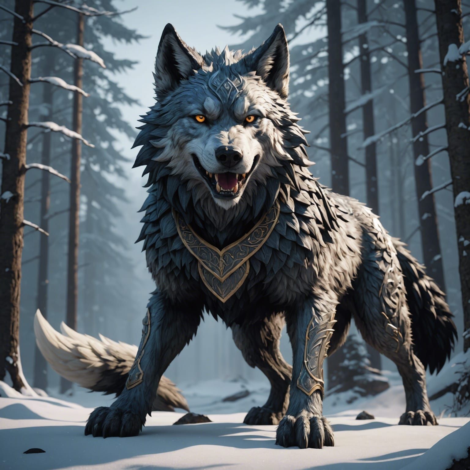 Cute But Feisty Fenrir: 3D Anime Art