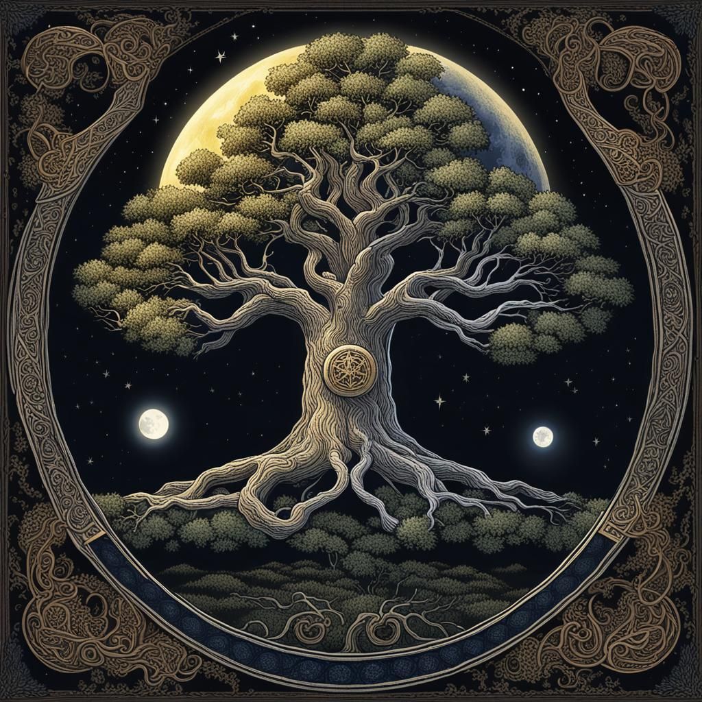 Moonlit Yggdrasil: The Tree of Life