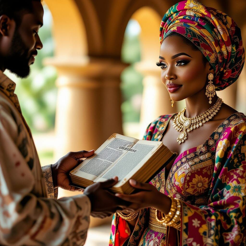 African Man Gives Old Bible to Glamorous Nigerian Billionair...