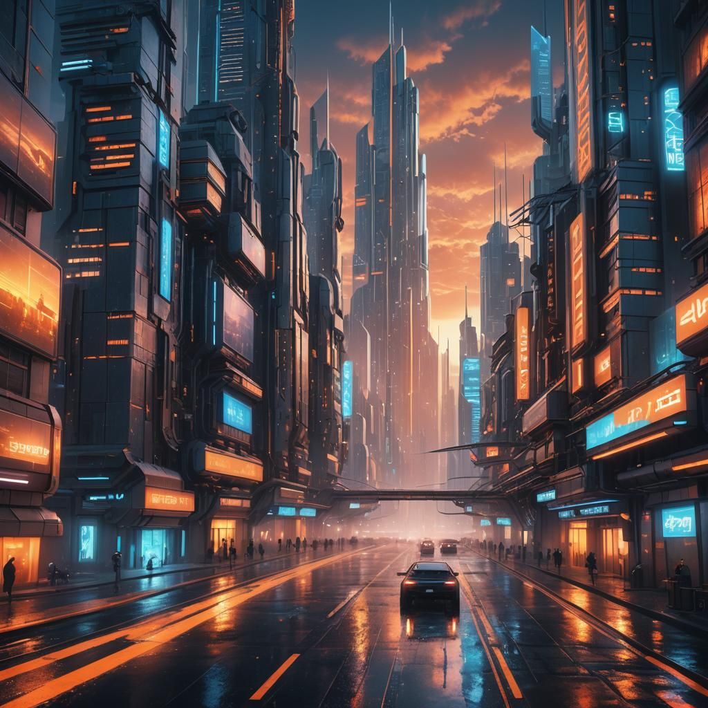 futuristic image of a european city in the year 4000
