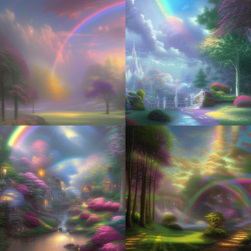 Clouds, structure, detailed, white, soft, background rainbow...