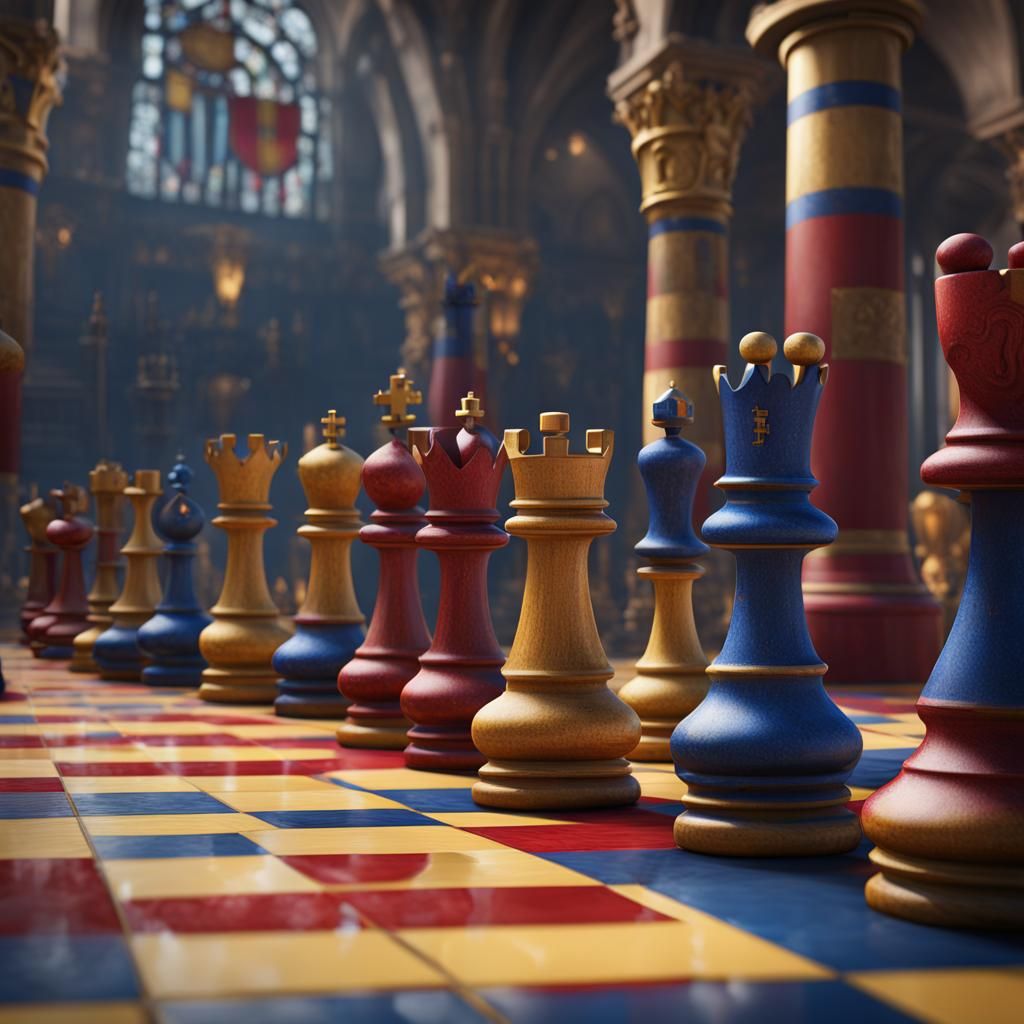 FC Barcelona Chess Pieces: Detailed Matte Painting