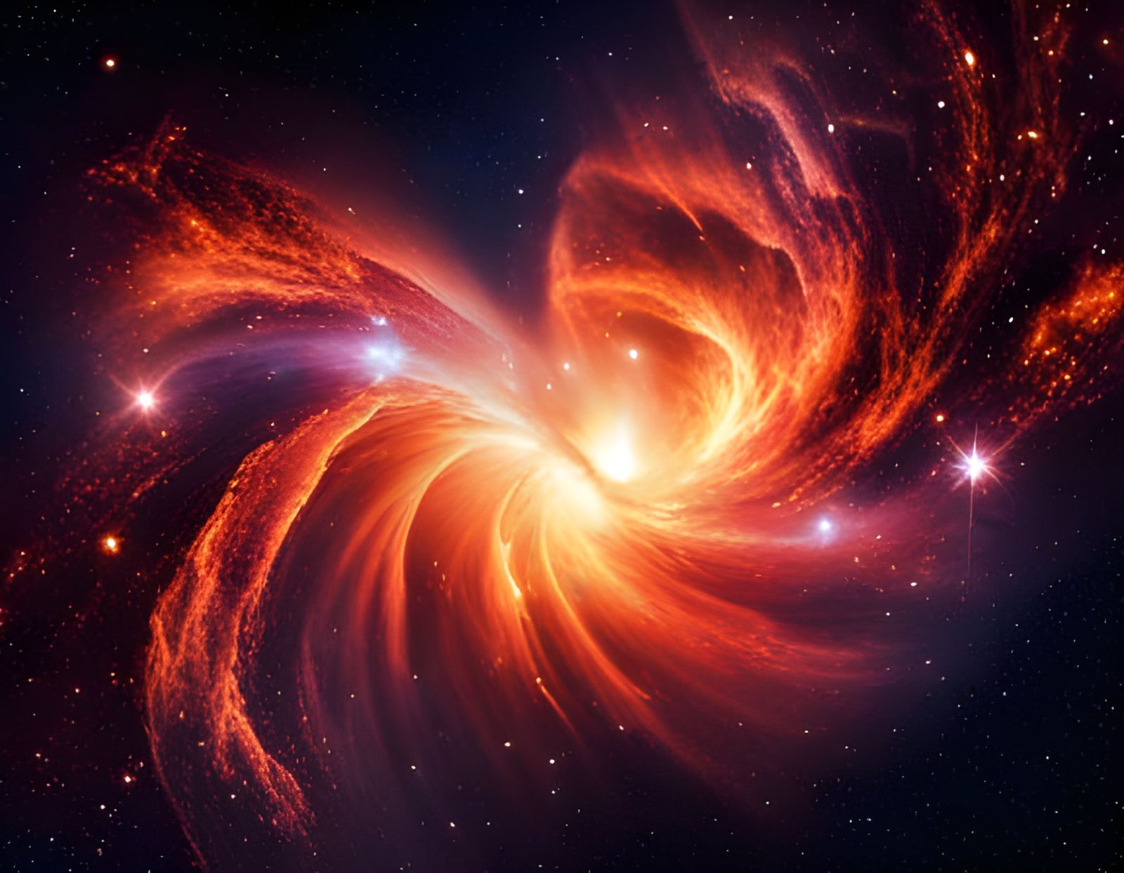Mesmerising Collision of Orange Galaxies in HDR