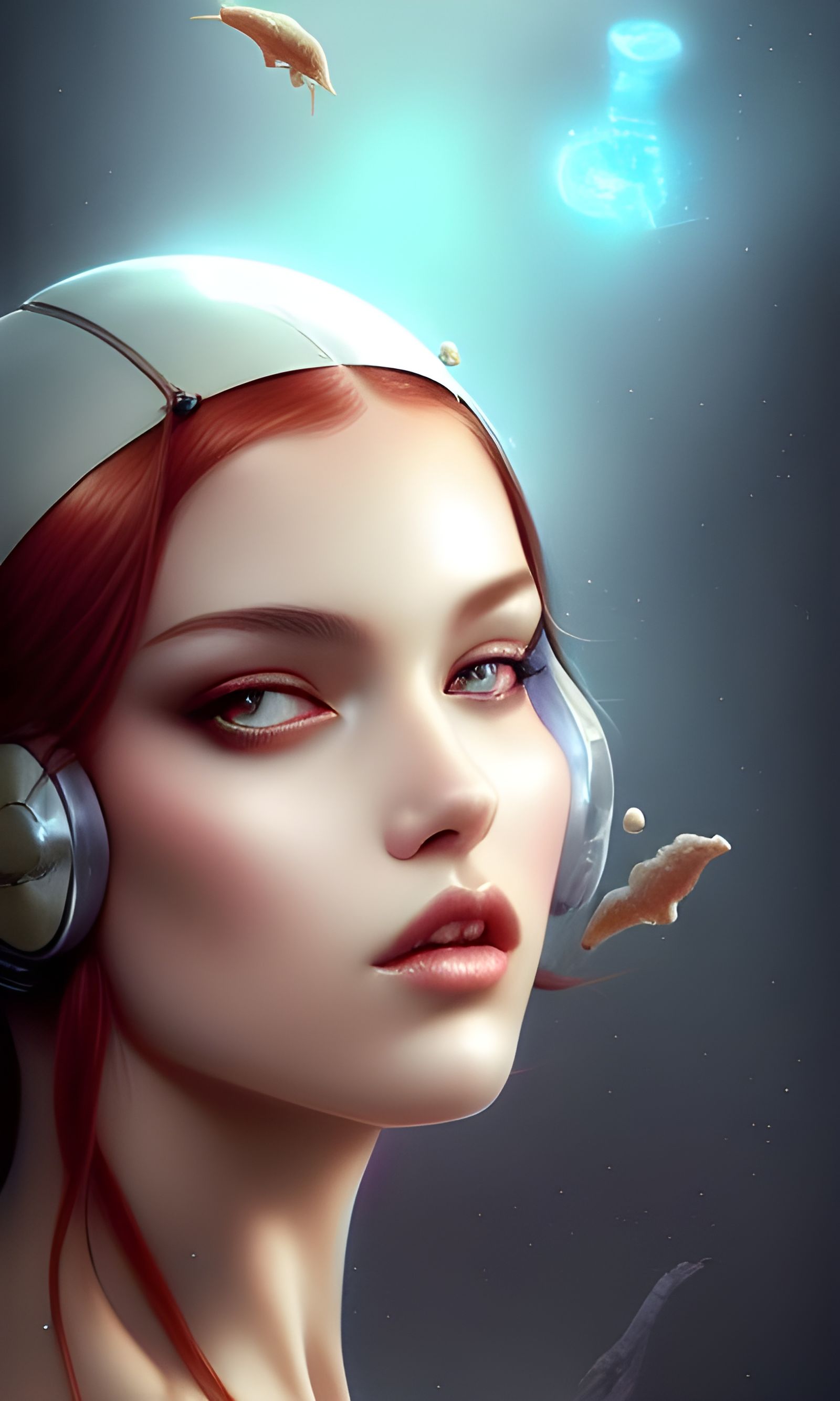 Sensual Girl in Sci-Fi Jellyfish Dreamscape