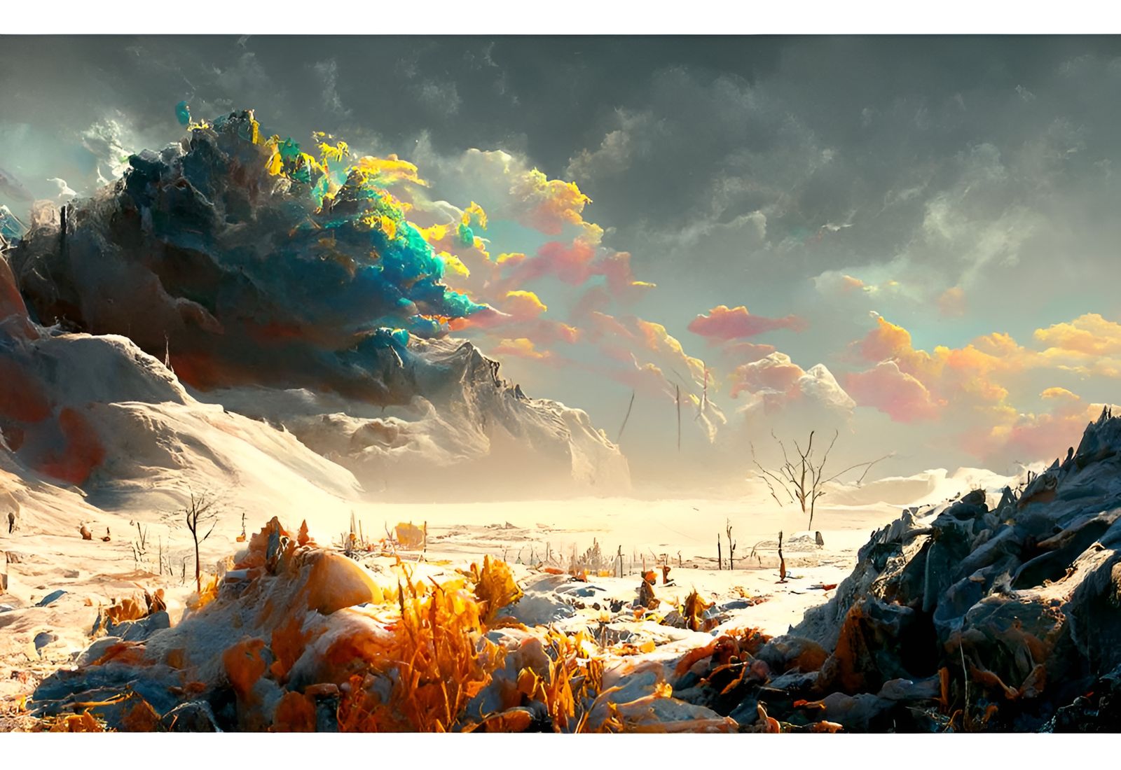 Epic Winter Blizzard in Romanticism Style