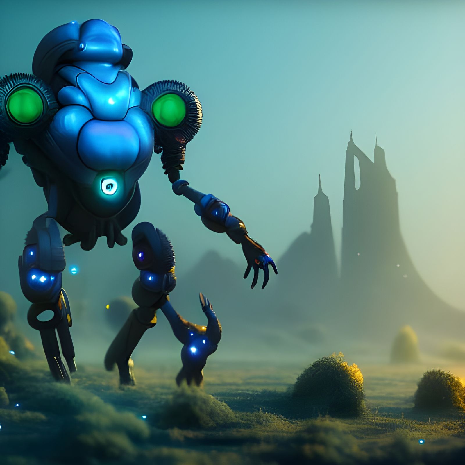 AI Nanobots: Detailed Cyberpunk Art