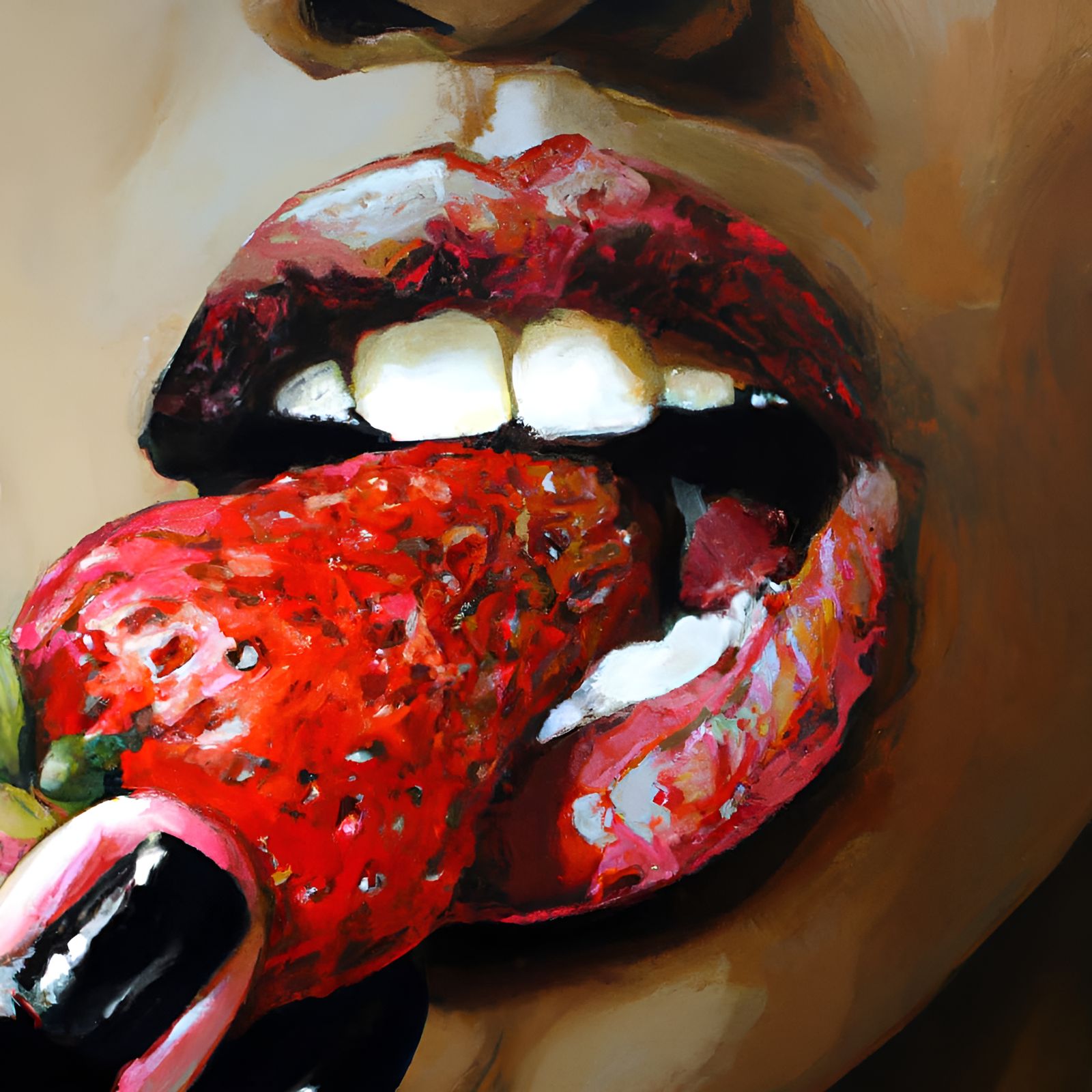 Detailed Strawberry Feast in Hypermaximalist Style