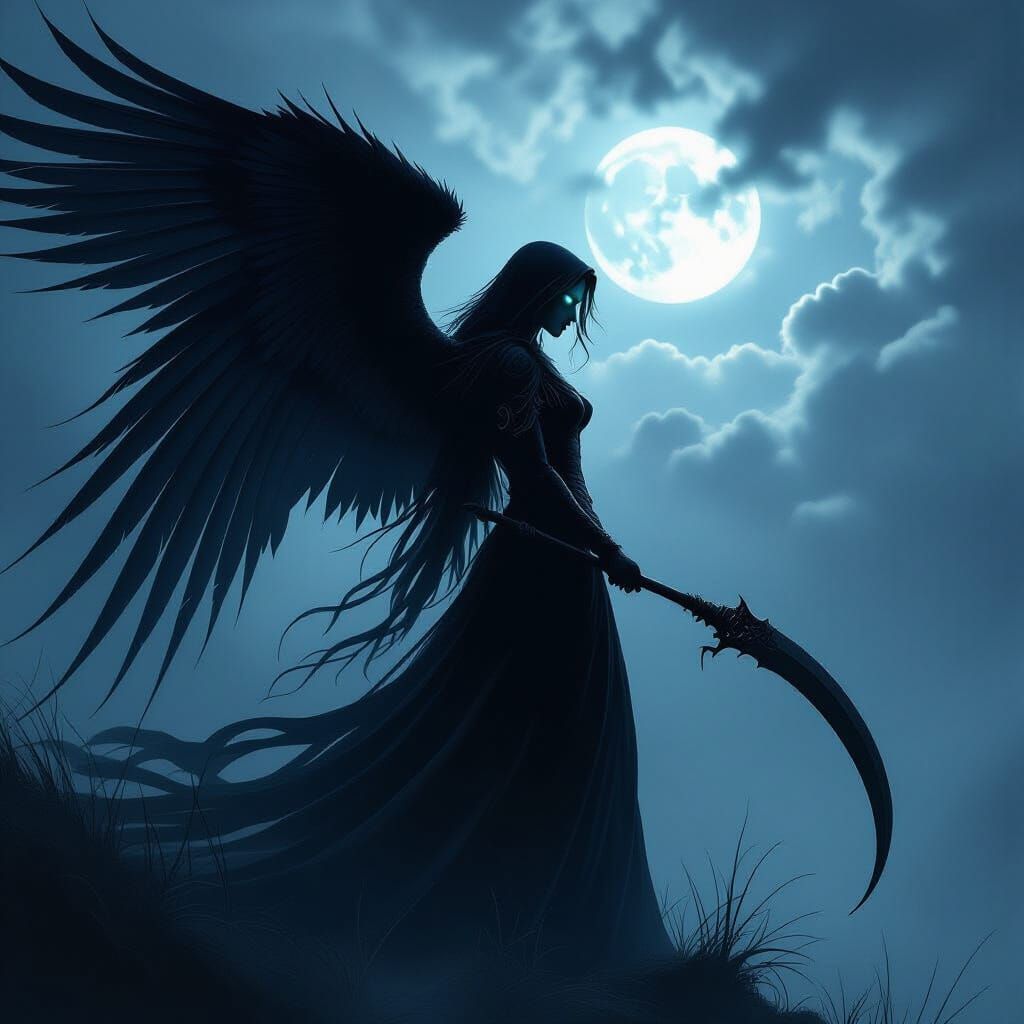 Angel of Death in Stormy Twilight, Neo-Gothic Style