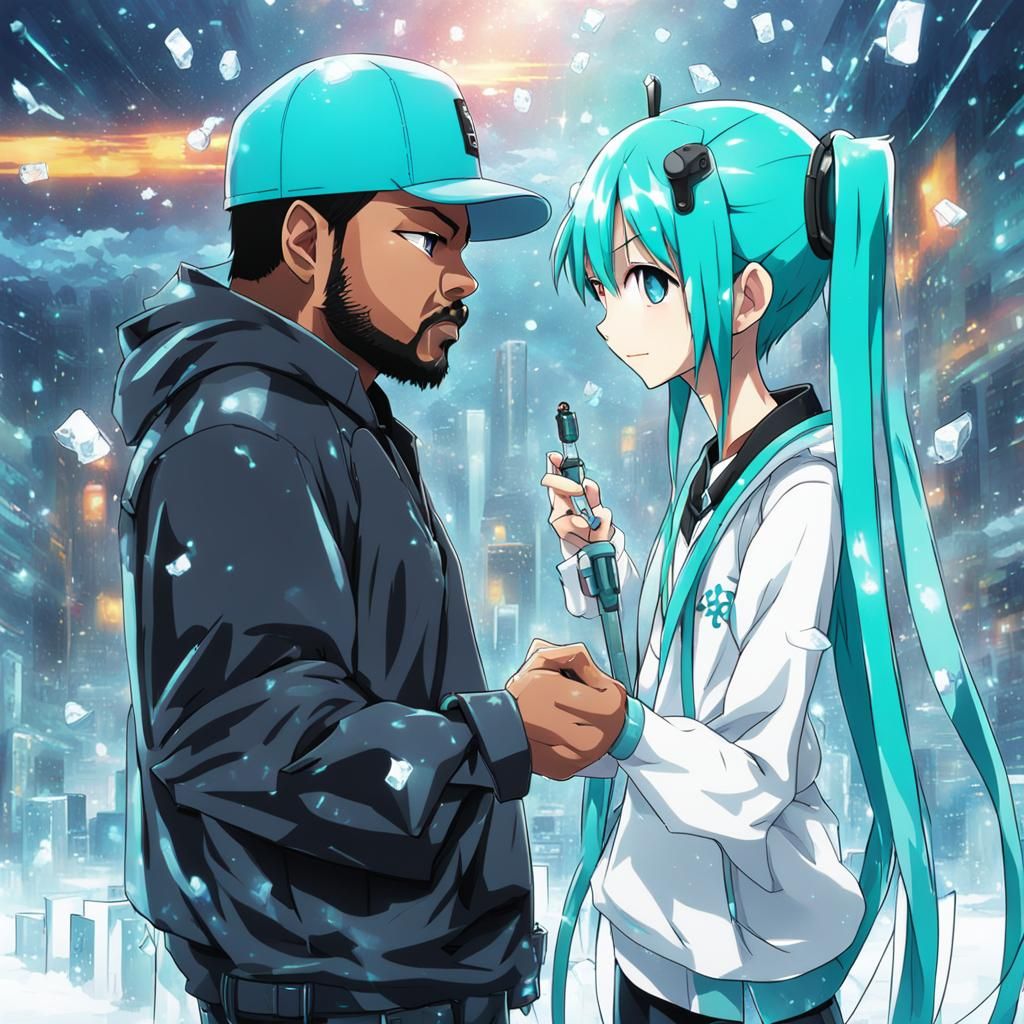 Hatsune Miku Meets Ice Cube: Anime Key Visual