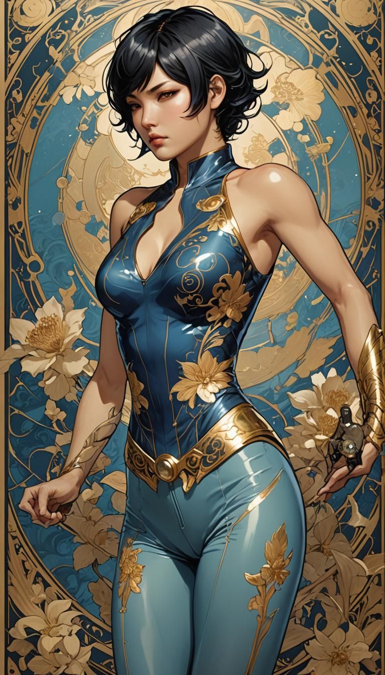Ada Wong in Storm, Alphonse Mucha Style