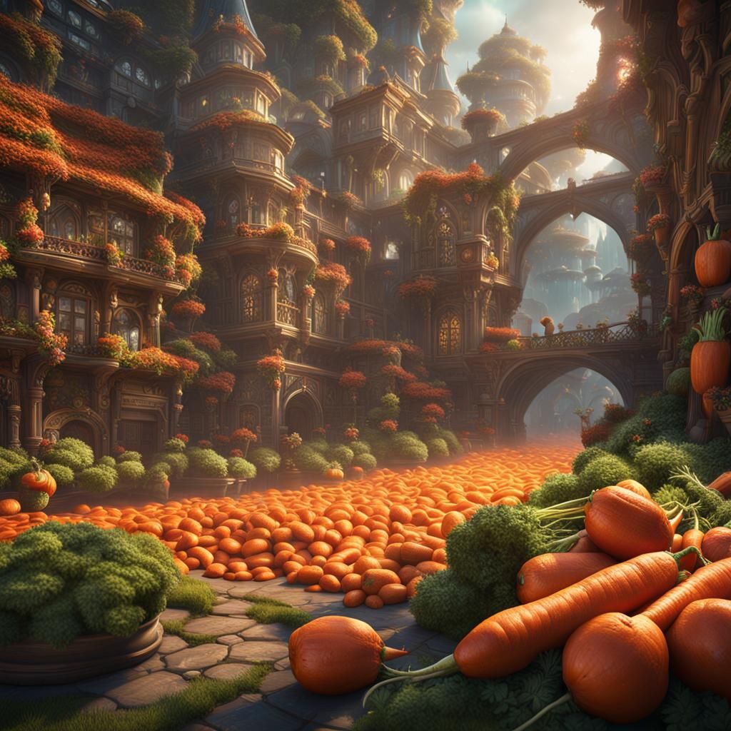 Fantastical Rich Carrot in Detailed Matte Painting